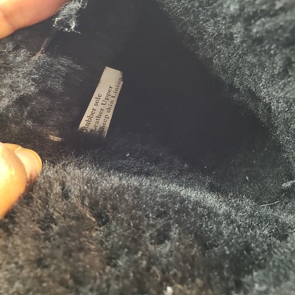 CALF LEATHER+SHEEPSKIN SHEARLING FUR BLACK Native Snow Boot 9 Auabp Australia - Picture 4 of 5